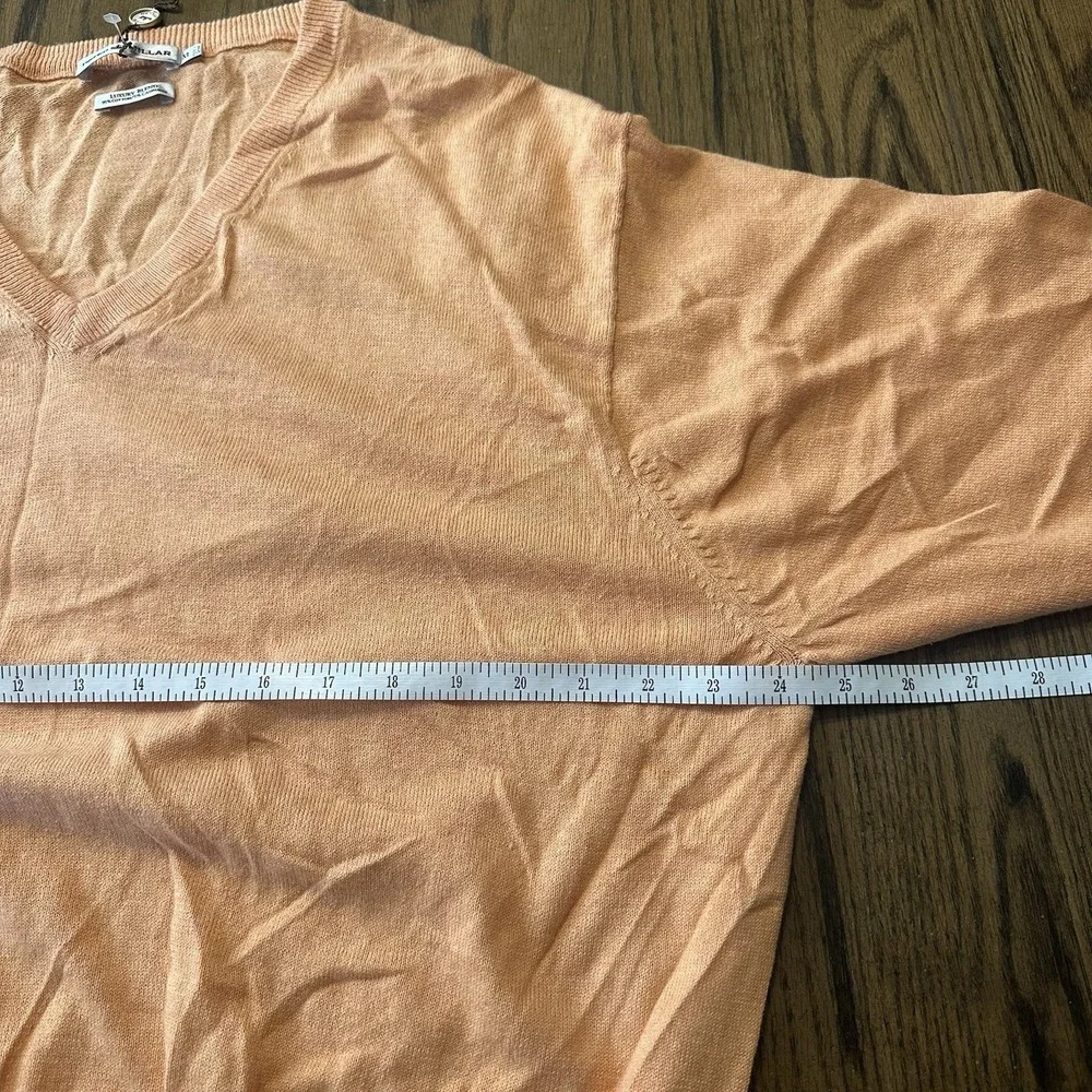NWOT Peter Millar Orange V Neck Sweater Pullover Mens Soft Luxury Blend Size XL